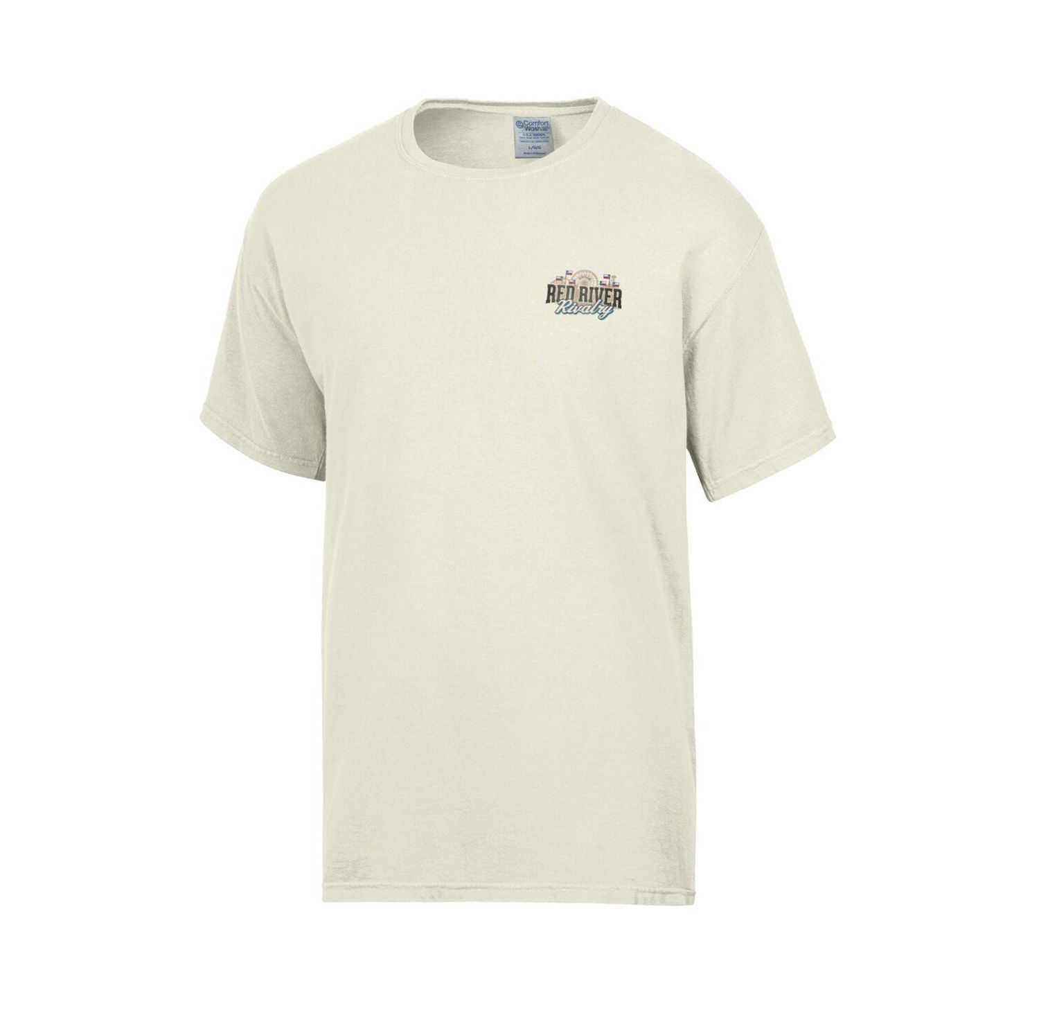 Men's Cream Texas Longhorns vs. Oklahoma Sooners Red River Rivalry Stadium Match Up T-Shirt