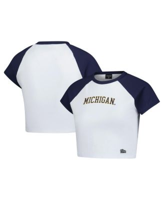 Hype And Vice - Women's Navy Michigan Wolverines Homerun Cropped Raglan T-Shirt