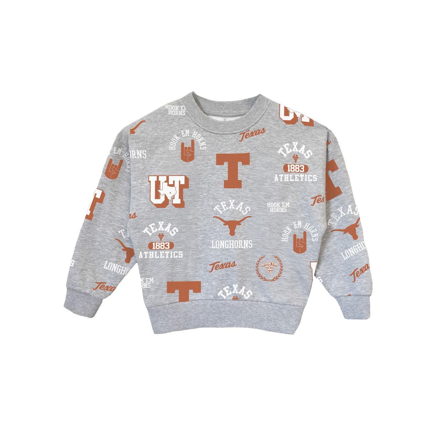 Big Girls Gray Texas Longhorns Always on Repeat Pullover Sweatshirt