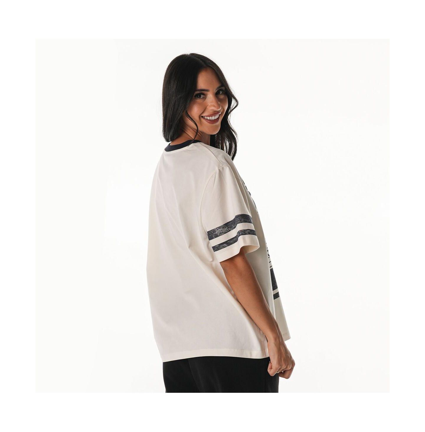 Женская футболка The Wild Collective Cream Dallas Cowboys Drop Shoulder Oversized Boyfriend — фото 4