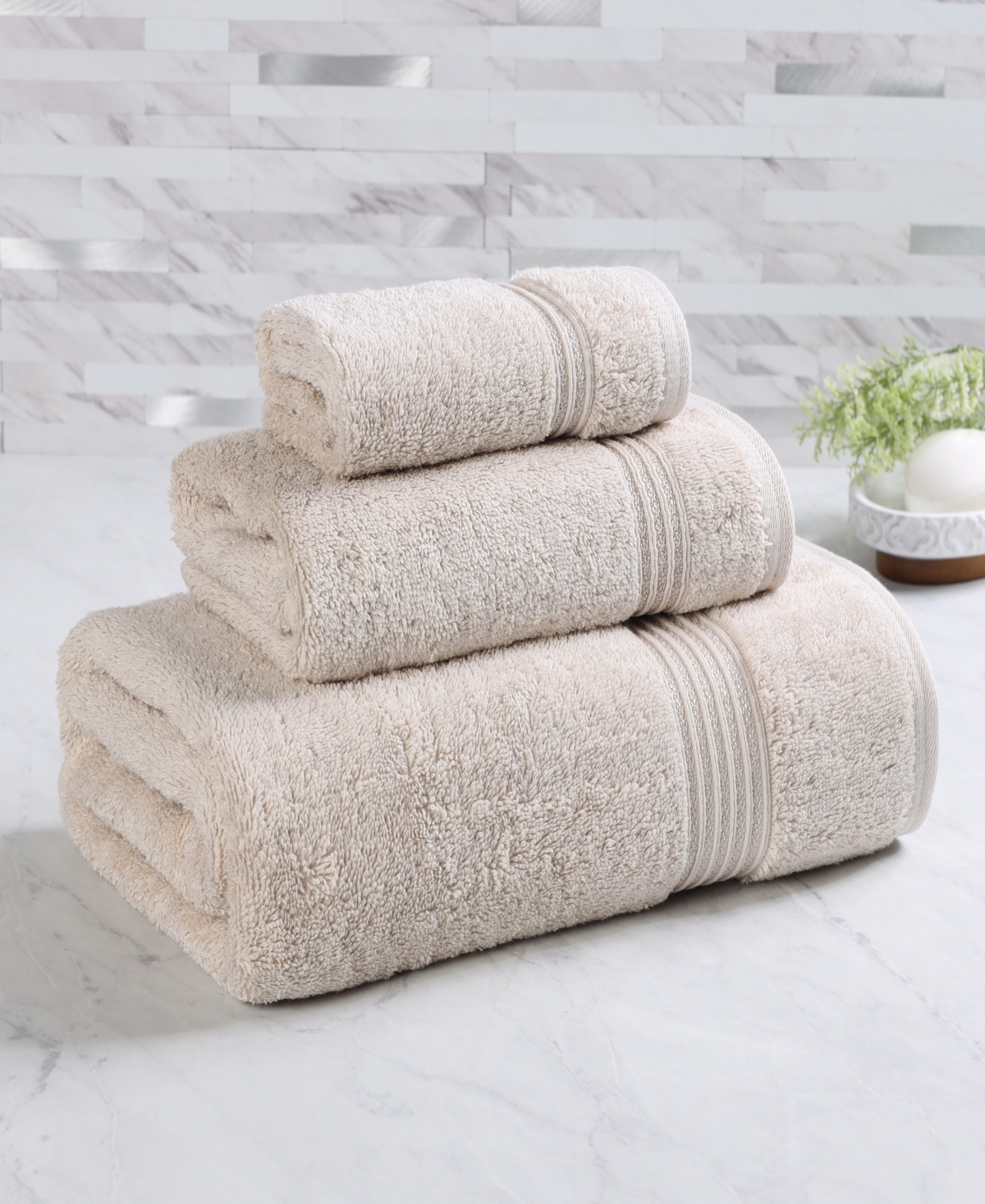Superior Solid Quick Drying Egyptian Cotton 6 Piece Bath Towel Set In Gray