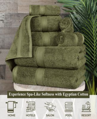 Solid Quick Drying Egyptian Cotton 3-Piece Bath Towel Set