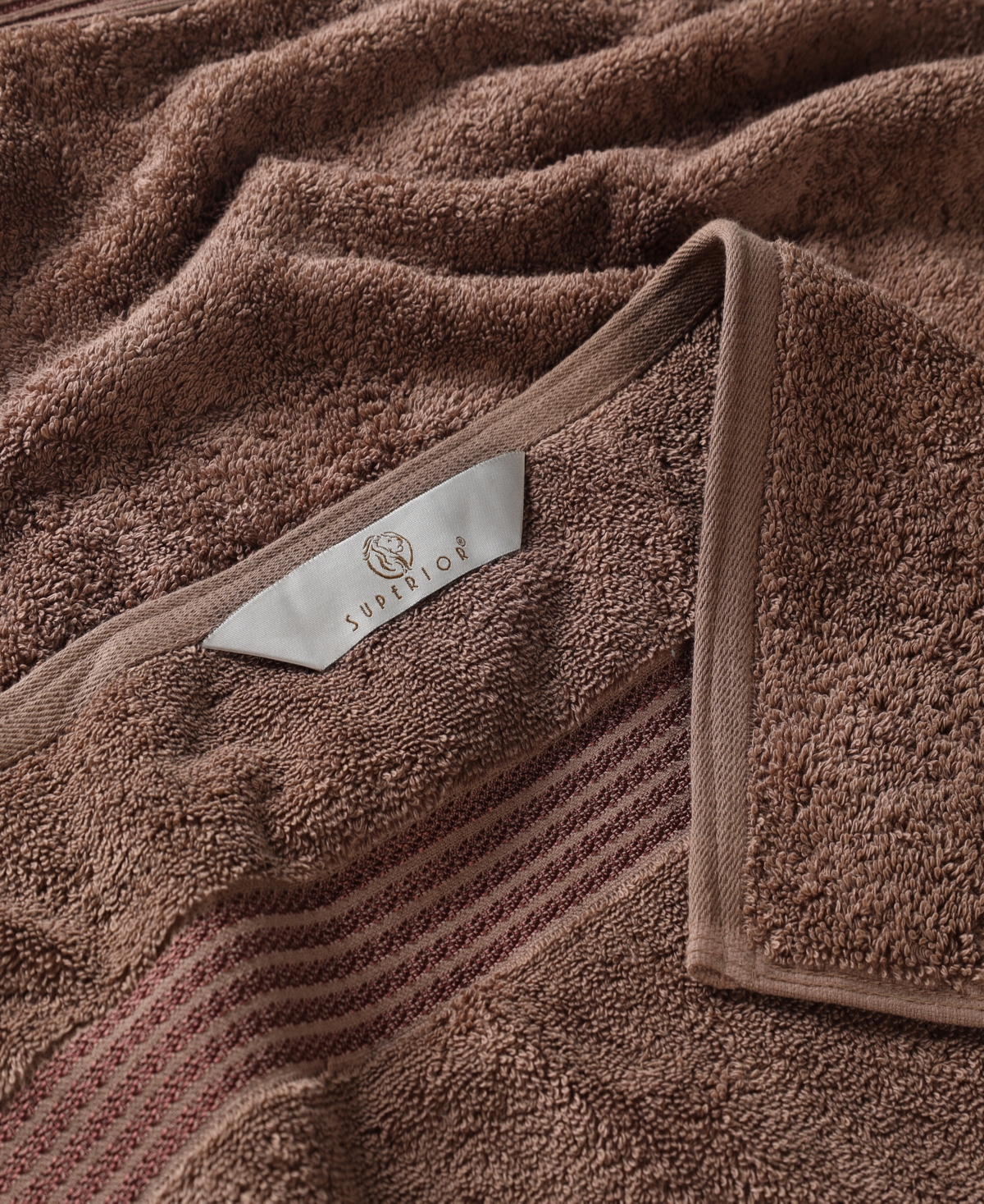 Superior Solid Quick Drying Egyptian Cotton 6 Piece Bath Towel Set In Brown