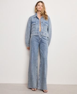 Women's Good Wide Leg Mid-Rise Denim Jeans, Regular and Plus Size