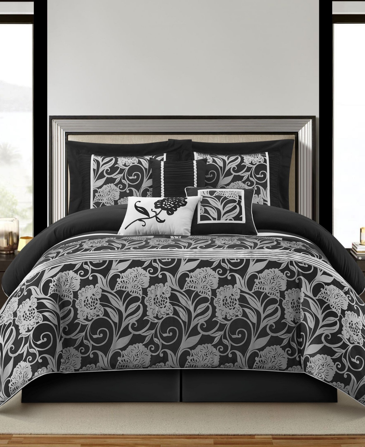Stratford Park Mollybee 7-piece Comforter Set, Queen In Black