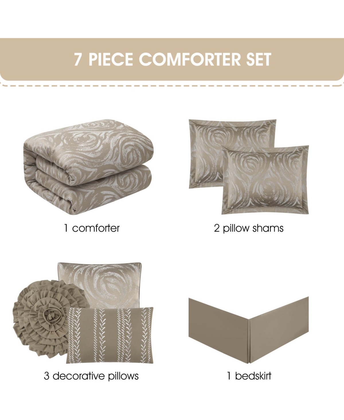 Stratford Park Alameda Floral 7-pc. Comforter Set, King In Brown
