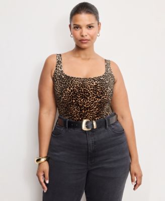 Women's Modern Tank Bodysuit, Regular and Plus