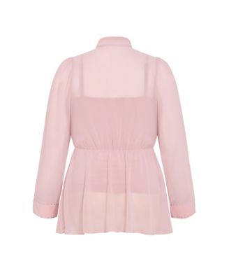 Plus Size Kara Stud Tie Neck Top