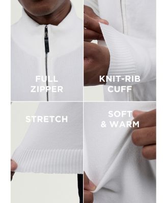 Men's Full Zip Mock Neck Sweater