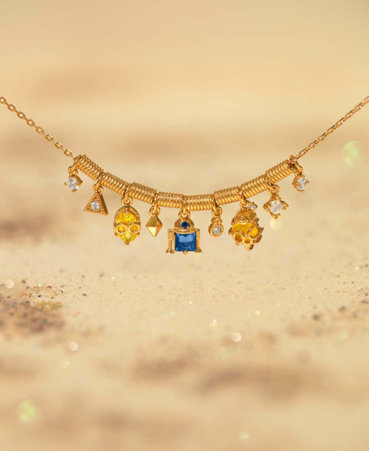 Girls Crew Star Wars Multi-color Crystal Droids Charm Bracelet In Gold