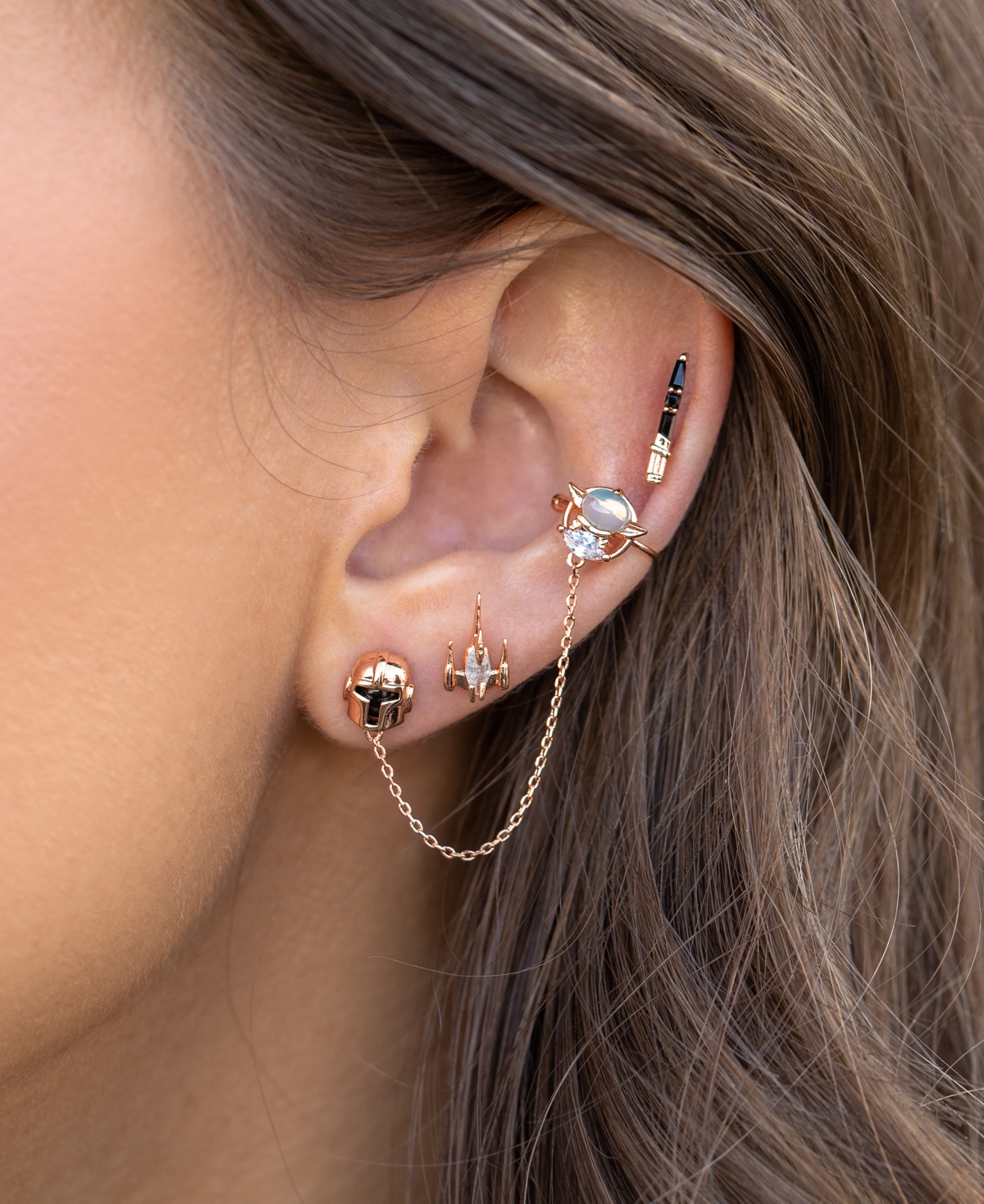 Girls Crew Crystal Star Wars This Is The Way Earring Set In Gold