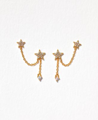 Crystal Stellar Connection Double Earrings