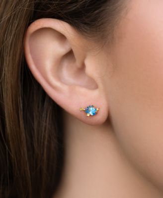 Crystal Gold Plated Pixar Finding Nemo Dory Stud Earrings