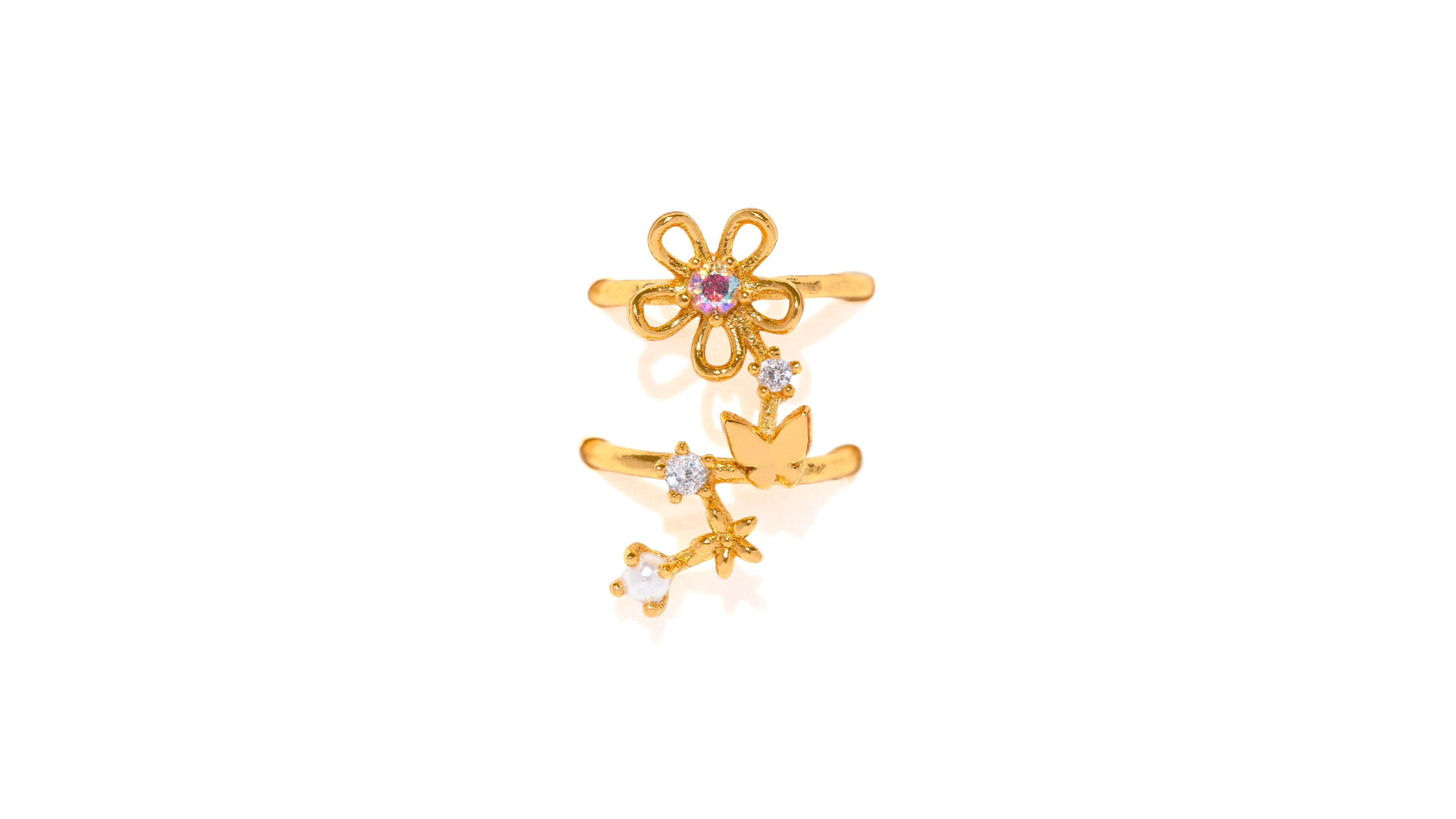 Girls Crew Crystal Flower Lane Cuff Crawler Earrings