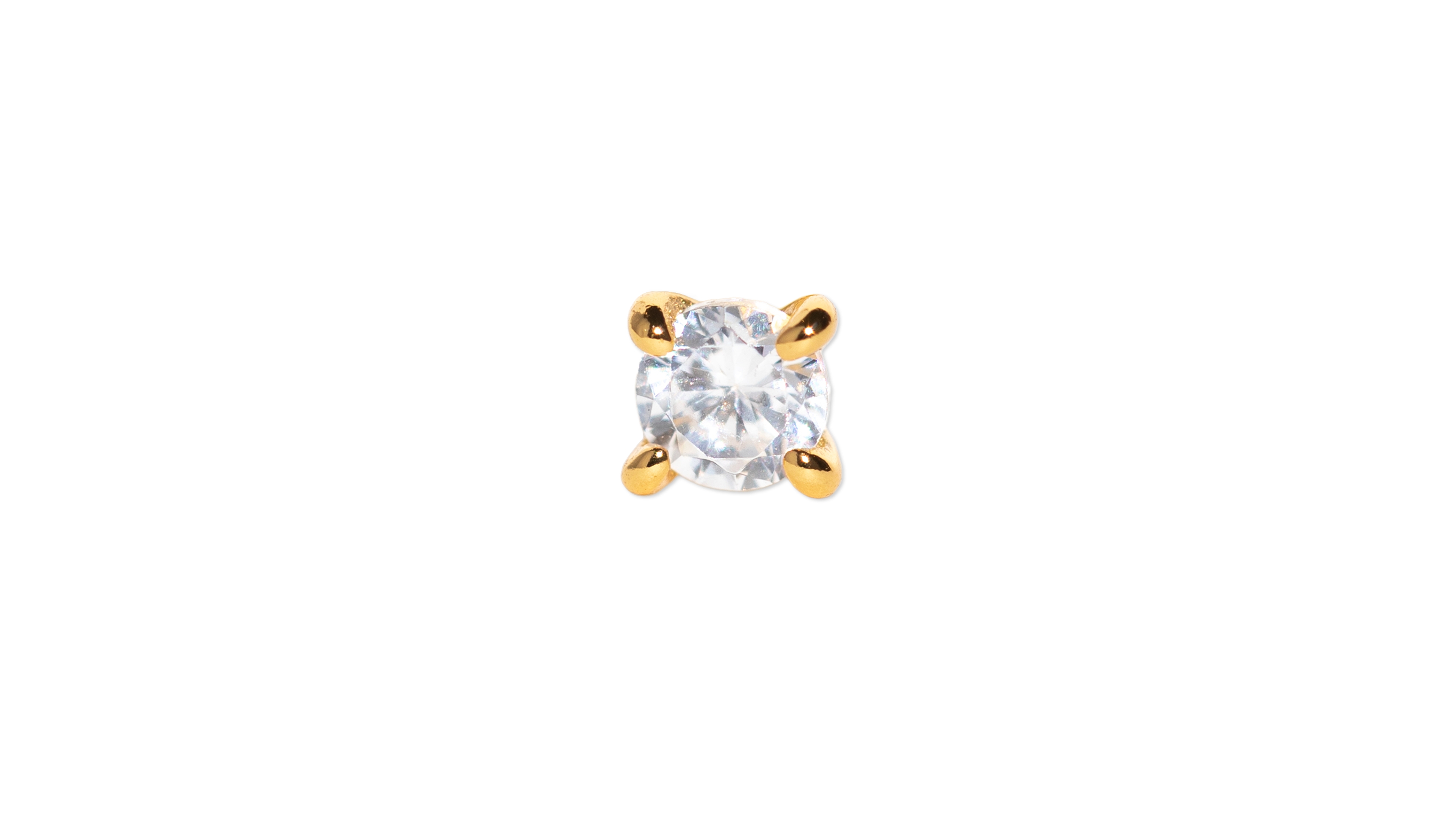 Girls Crew Crystal Dainty Brilliance Flat Back Gold Plated Earrings