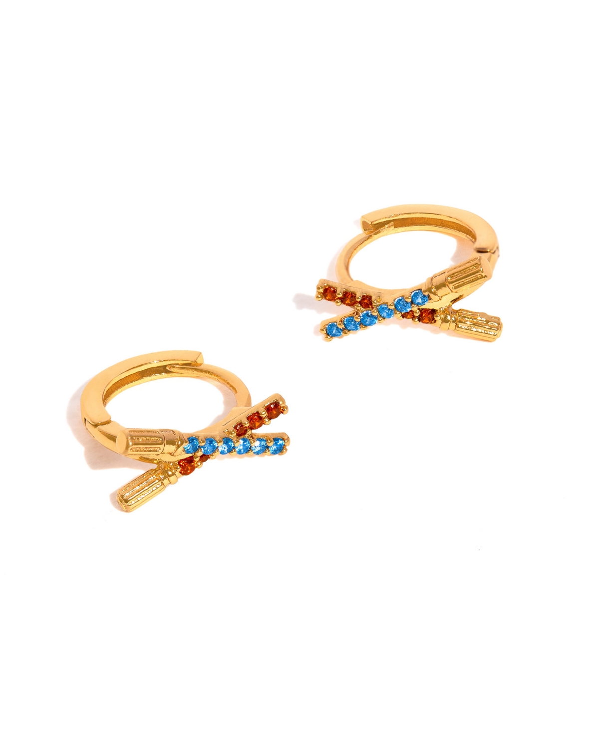 Girls Crew Crystal Star Wars Lightsaber Duel Hoops In Gold