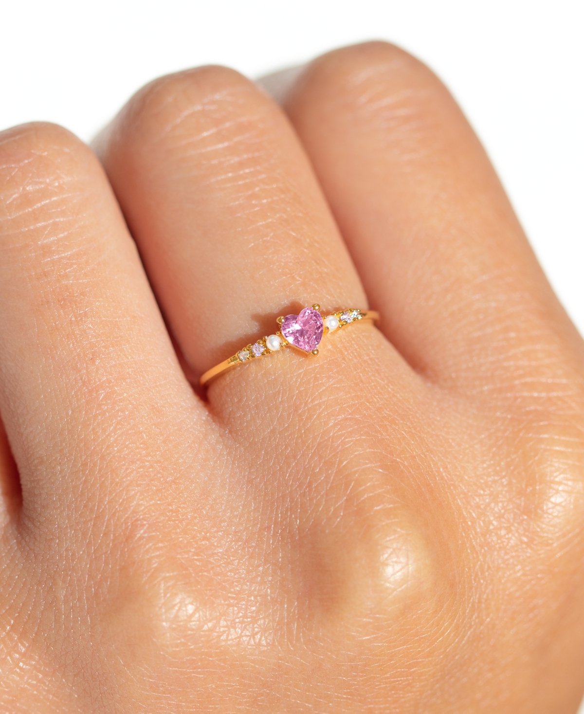 Girls Crew Golf Plated Crystal Heart Is Full Rings In Gold