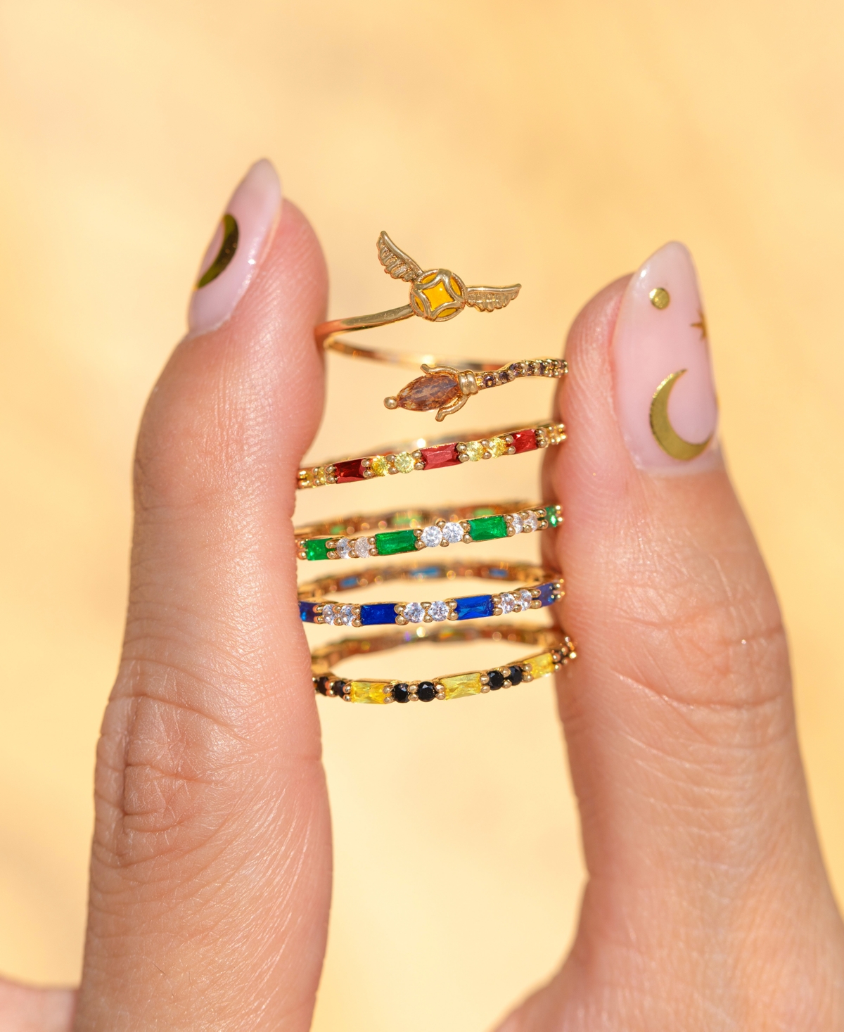 Girls Crew Harry Potter Slytherin House Crystal Ring