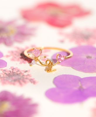 Gold Plated Lovebug Crystal Rings