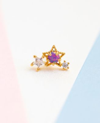 Gold Plated Light Year Crystal Piercing Style Earrings