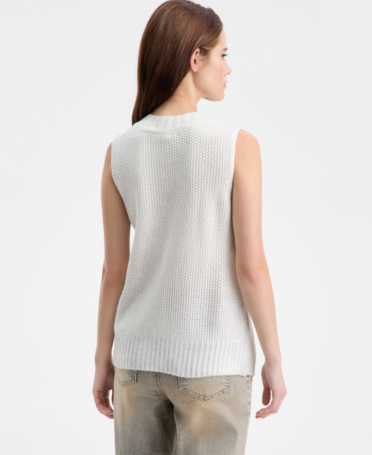 Bar Iii Women's Shine Sleeveless Sweater, Macy's Exclusive In White