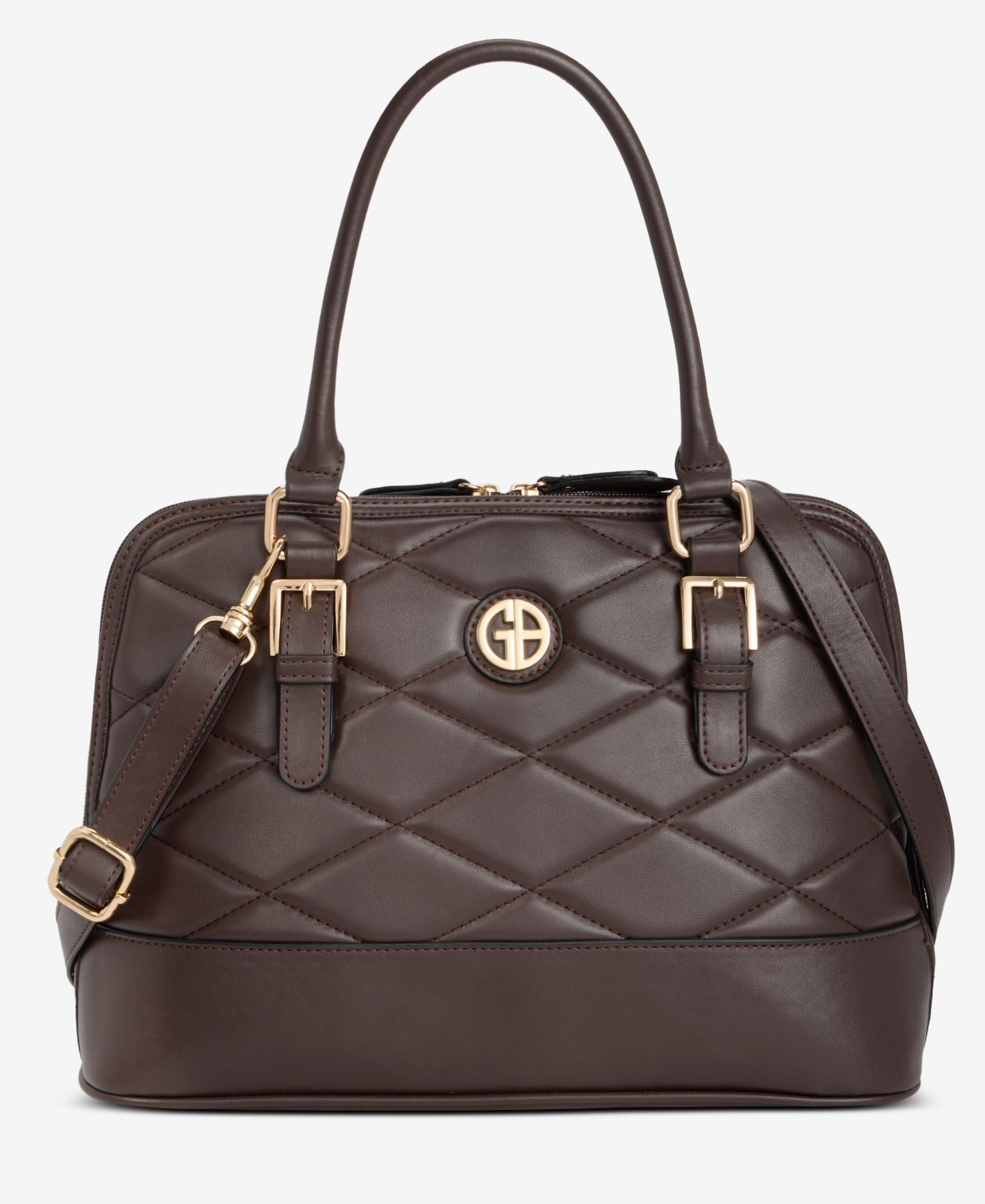 Женская сумка Giani Bernini Medium Quilted Dome Satchel, цвет: Шоколадный — фото 1