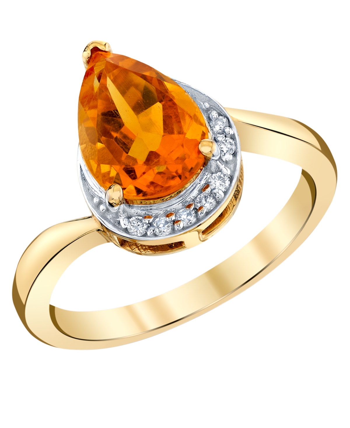 Macy's Citrine (1-3/4 ct. t.w.) and Diamond Accent Ring in 10K Yellow Gold