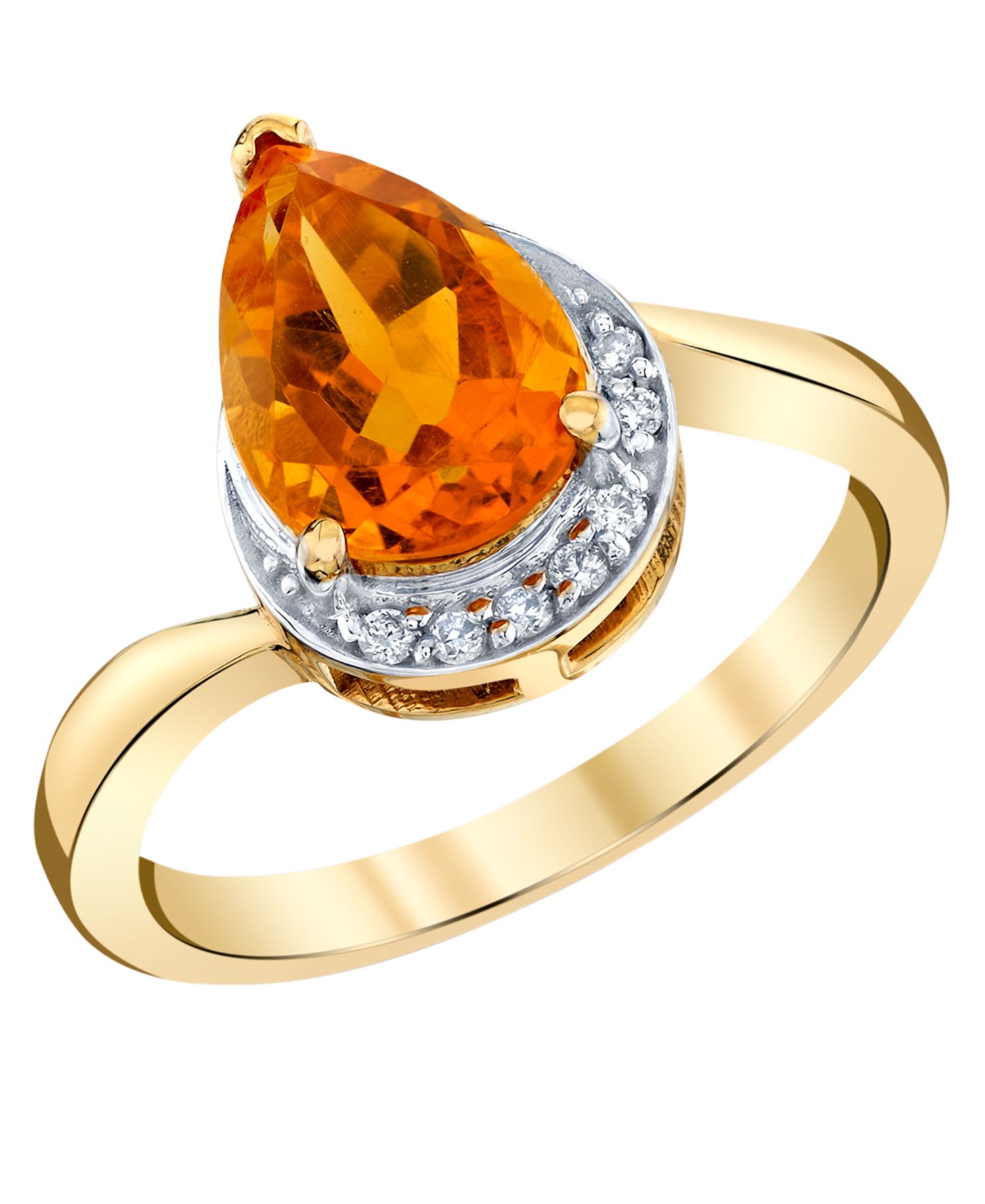Citrine (1-3/4 ct. t.w.) and Diamond Accent Ring in 10k Yellow Gold