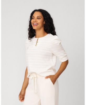 Women's Puff Sleeve Bow Top