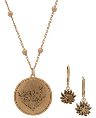 Yellowstone - 2-Pc. Wildflower Pendant Necklace and Drop Earrings Gift Set