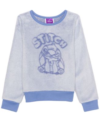 Disney - Girls 2T-6X Stitch Print Long-Sleeve Sweater
