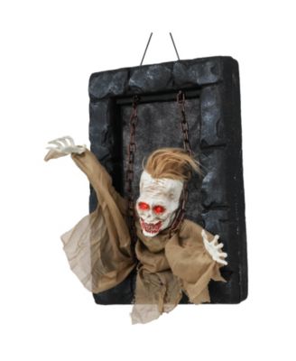 Halloween Hanging Animated Zombie Prisoner Decoration Glowing Eye Indoor Outdoor