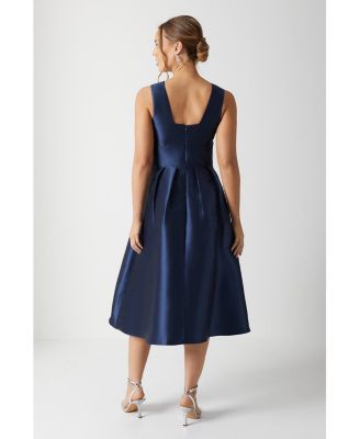 Women's Twill Midi Bridesmaid Dress