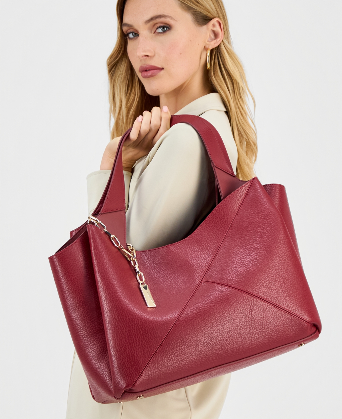 Inc International Concepts Lydiah Large Tote Bag, Exclusively At Macy's In Red