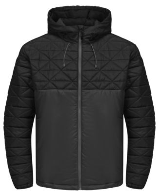 Men's Color-Blocked Diamond Quilted Yoke Jacket