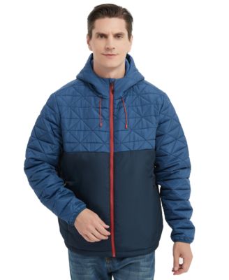 Men's Color-Blocked Diamond Quilted Yoke Jacket