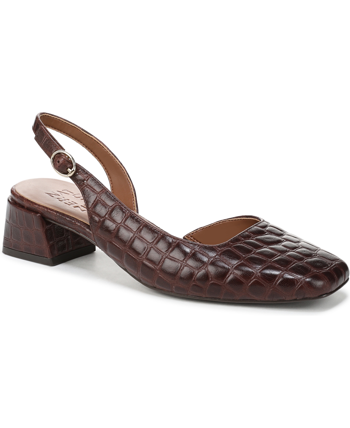 Naturalizer Jayla Mid-heel Square Toe Slingback Pumps In Brown