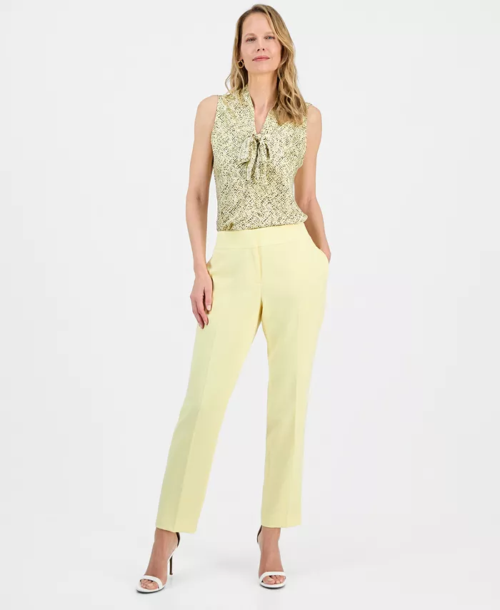 Women's Julia Stretch Crepe Mid-Rise Pants, Regular & Petite