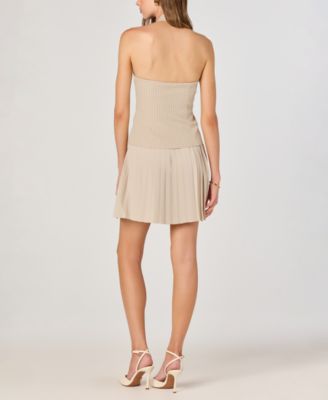 Women's Halter Vest Pleated Mini Dress