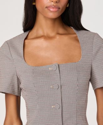 Women's Square Neck Button Up Dress