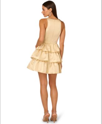 Women's Metallic Jacquard Mini Dress