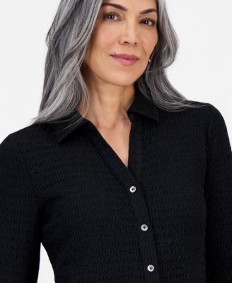 Women's, 3/4 Sleeve Button-Front Shirt, Regular & Petite