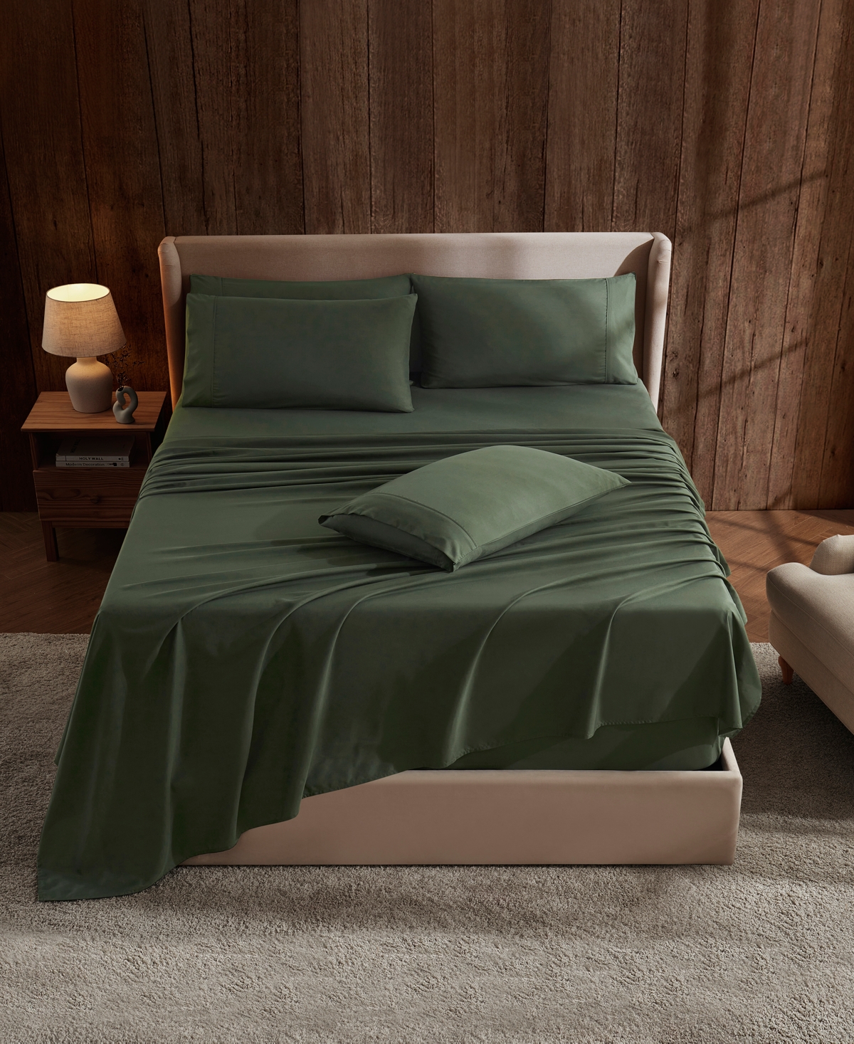 Nestl Extra Deep Pocket 6-pc. Sheet Set, California King In Green