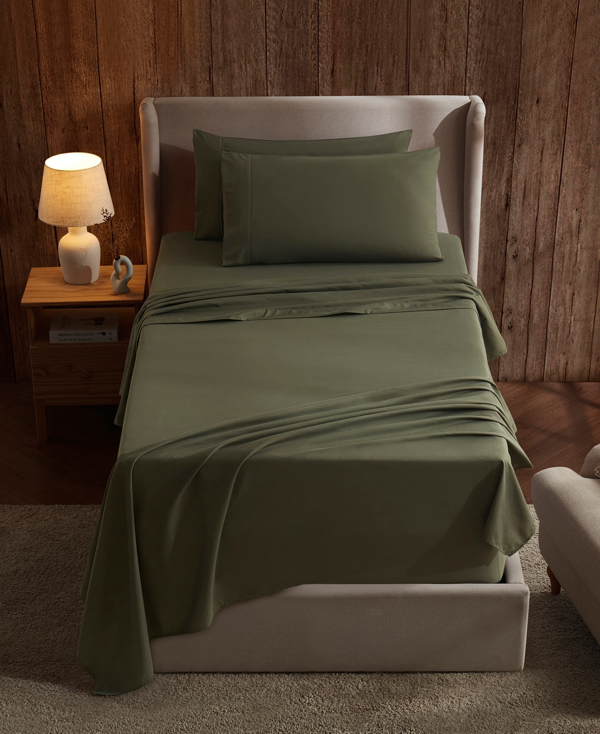 Nestl Extra Deep Pocket 4-pc. Sheet Set, Twin In Green