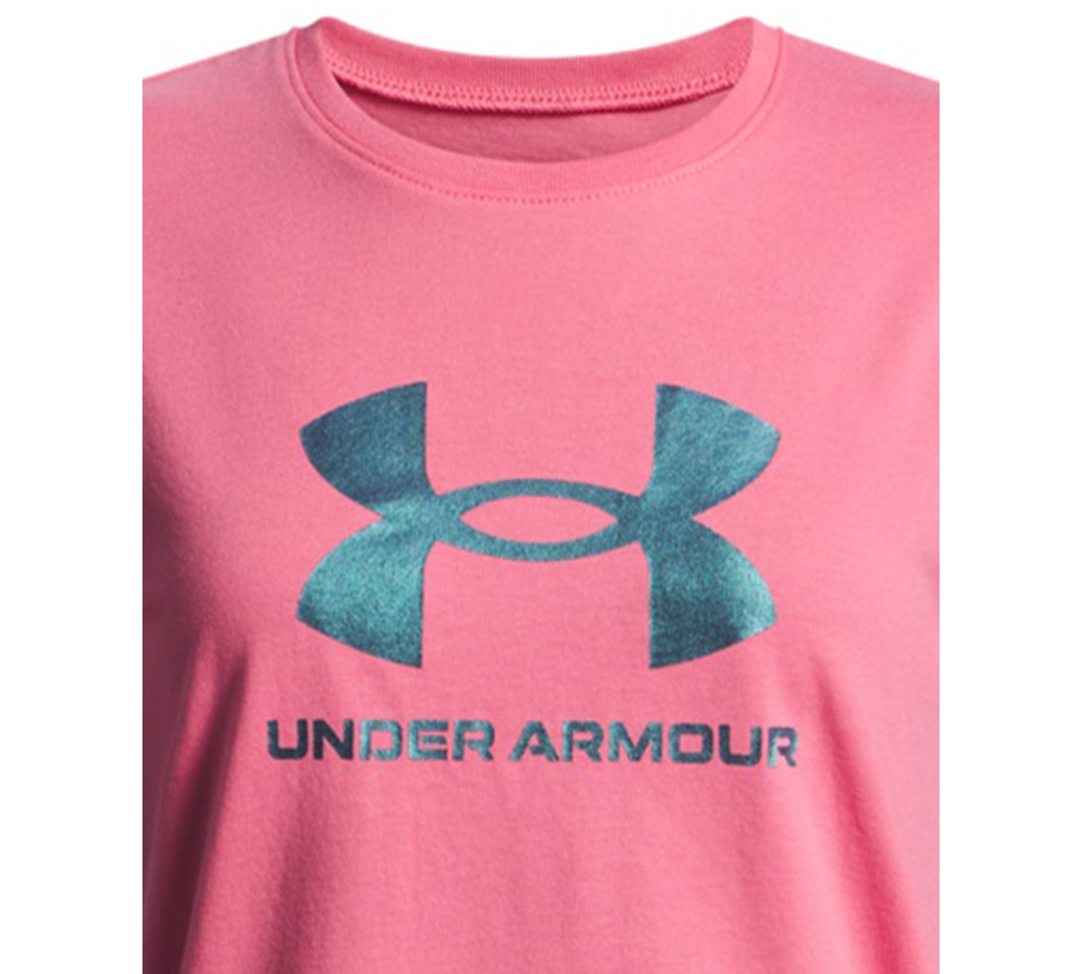 Under Armour Girls 6-16 Short-sleeves Rival Shimmer T-shirt In Pink