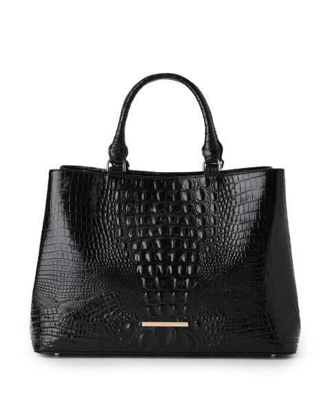 Женская сумка Brahmin Denise Extra-Large Leather Carryall Satchel, цвет: Чёрный