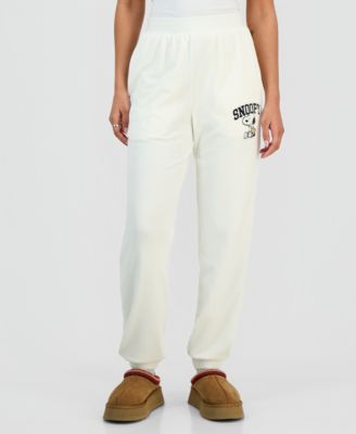 Juniors' Snoopy Velour Jogger Pants
