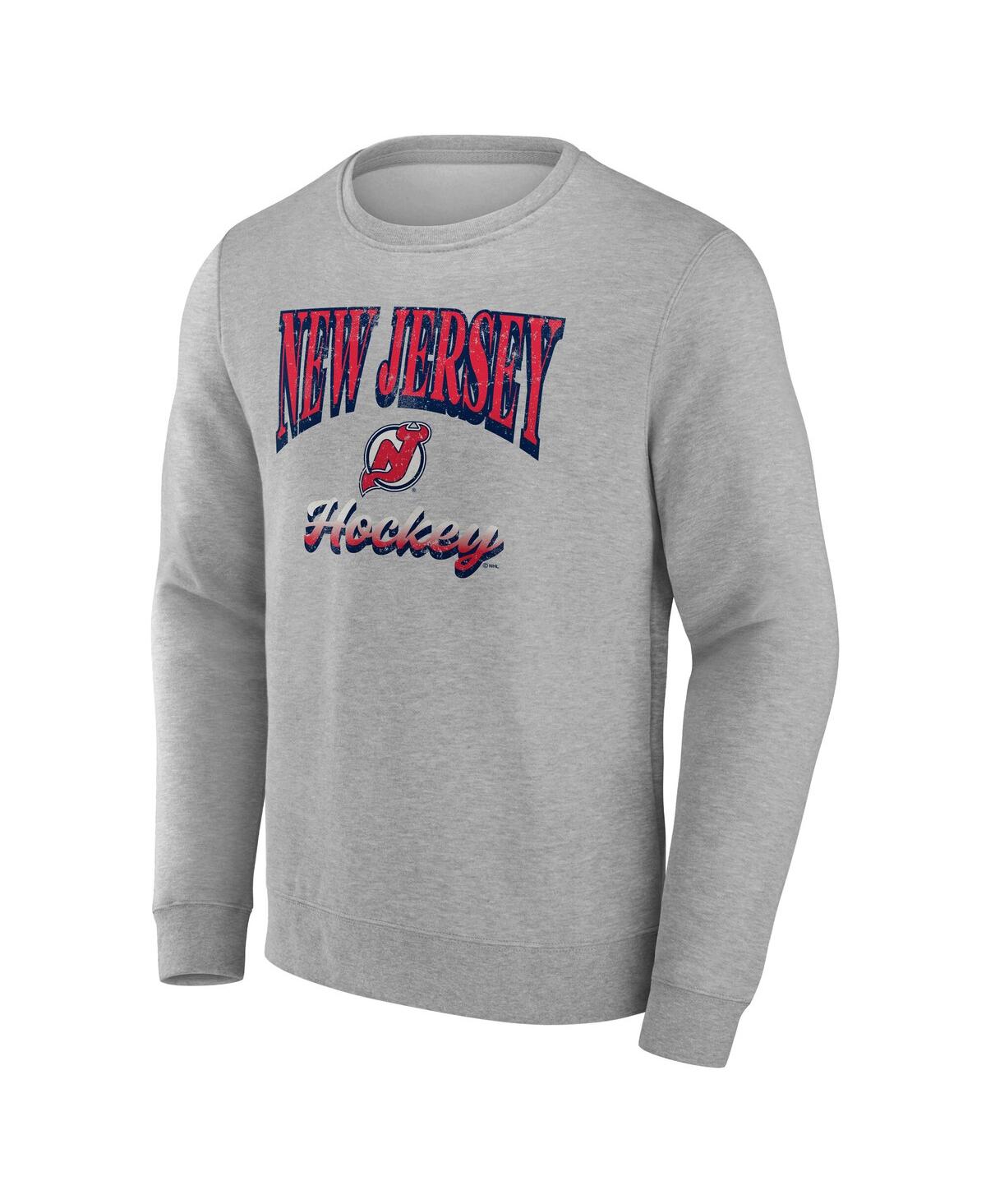 Fanatics Men's Gray New Jersey Devils Light the Candle Fleece Pullover Sweatshirt