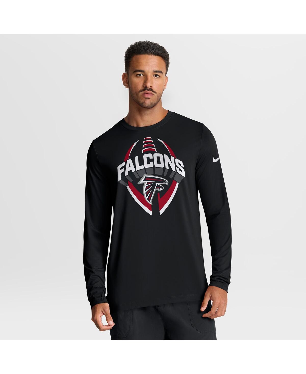 Nike Men's Black Atlanta Falcons Primetime Legend Icon Performance Long Sleeve T-shirt In Black