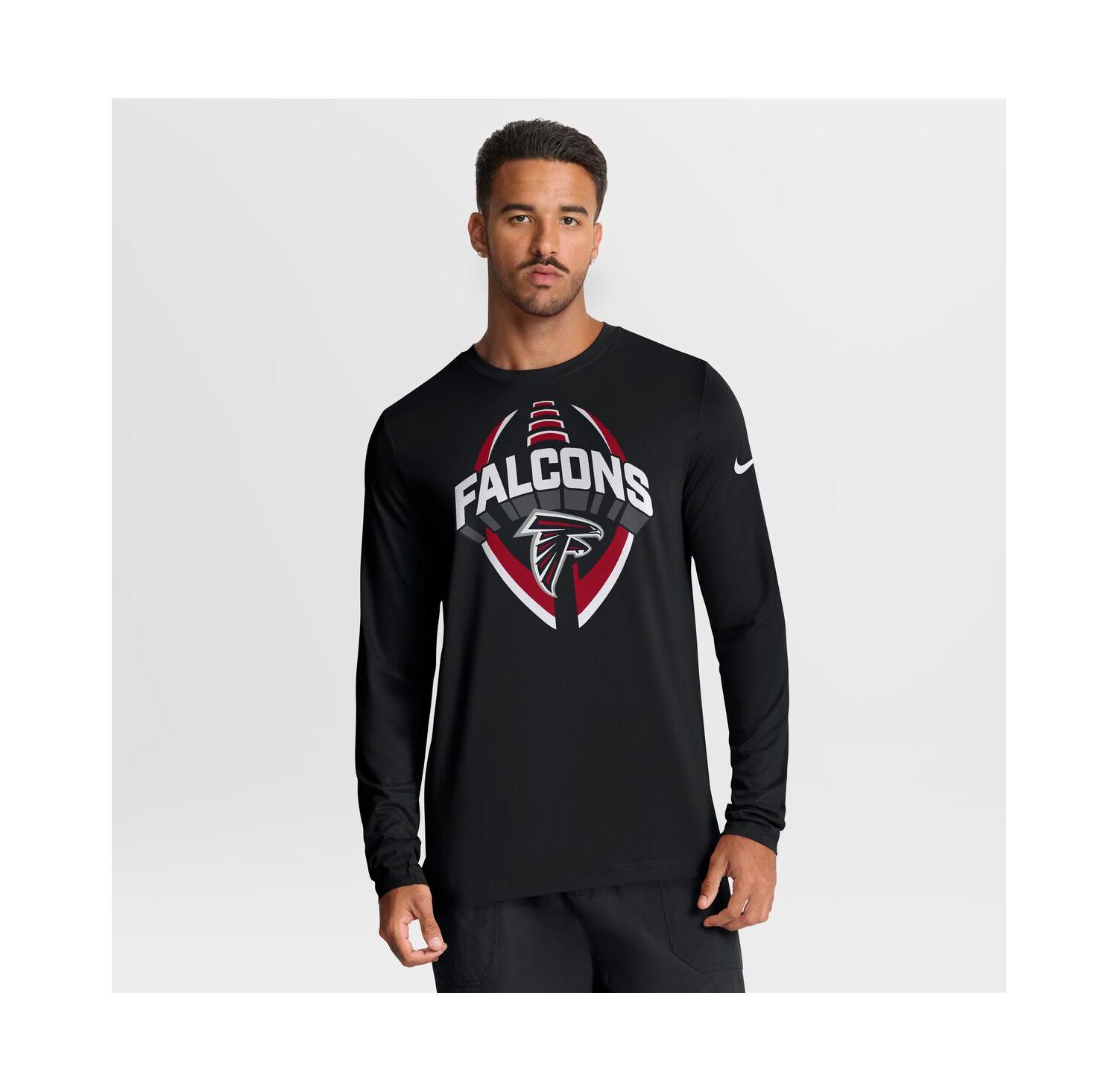 Men's Black Atlanta Falcons Primetime Legend Icon Performance Long Sleeve T-Shirt